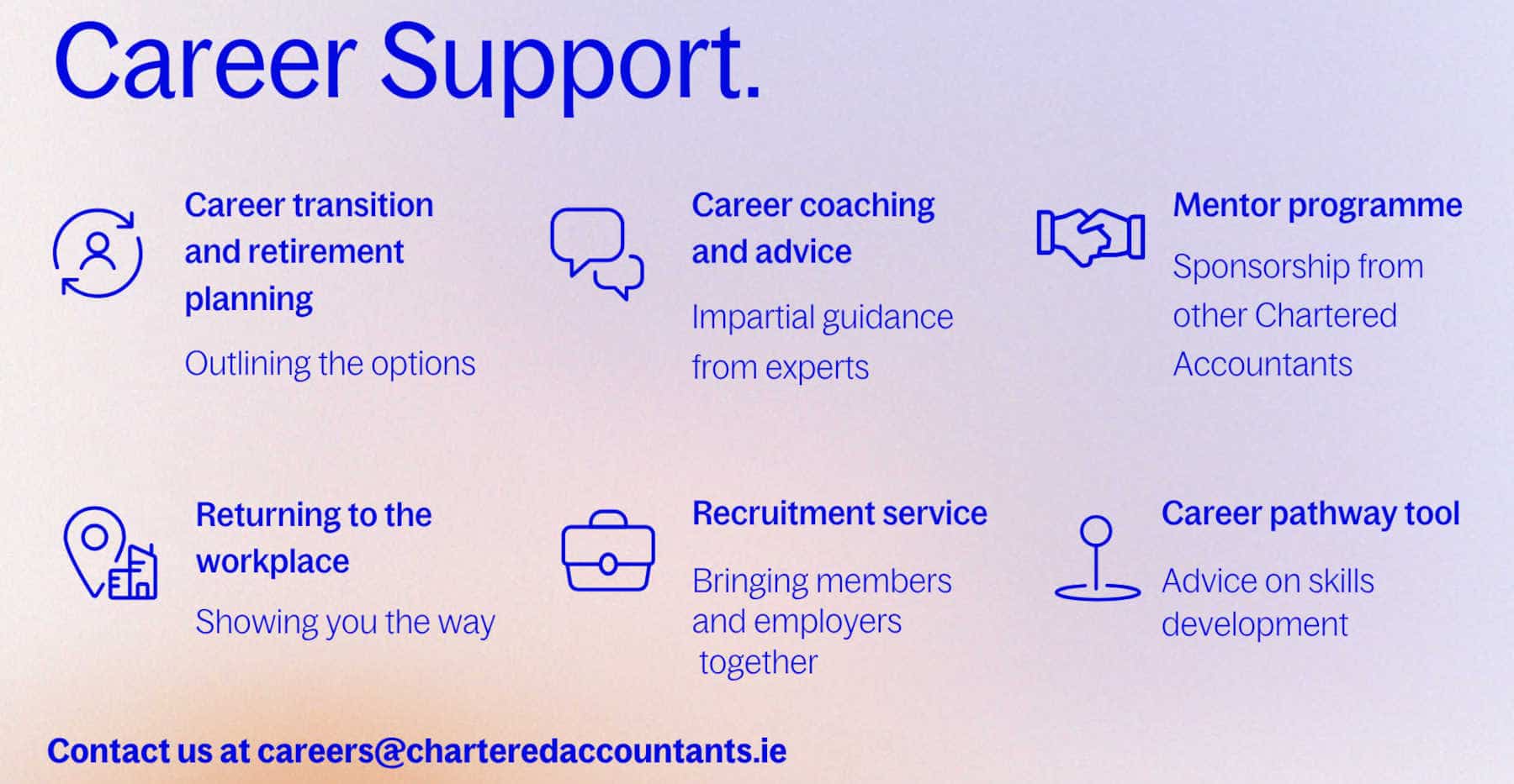 Contact us at careers@charteredaccountants.ie